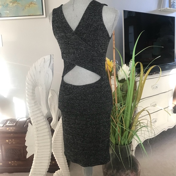 LOST IN HURRICANE IAN 
New Arrival ! Charcoal Crossback Ribbed Dress - Picture 3 of 4